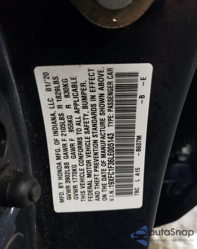 19XFC1F36LE005143: 38435774