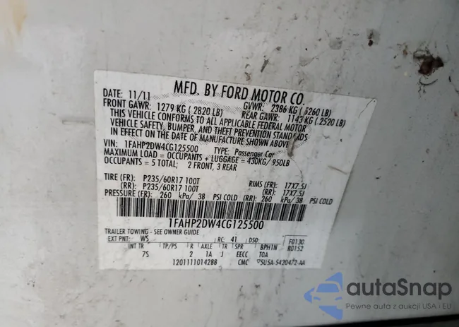 1FAHP2DW4CG125500: 37728474