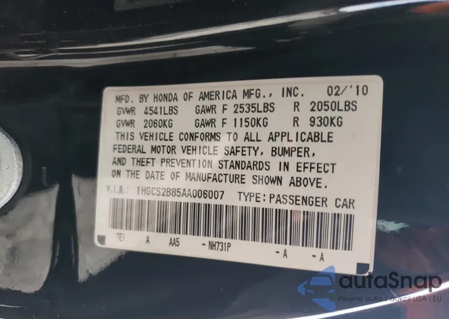 1HGCS2B85AA006007: 37259844