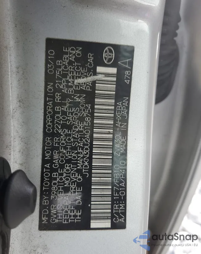 JTDKN3DU2A0158754: 43206594