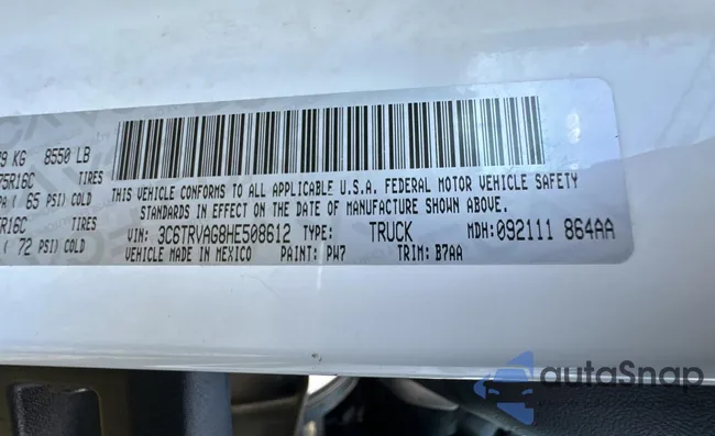 3C6TRVAG8HE508612: 44348694