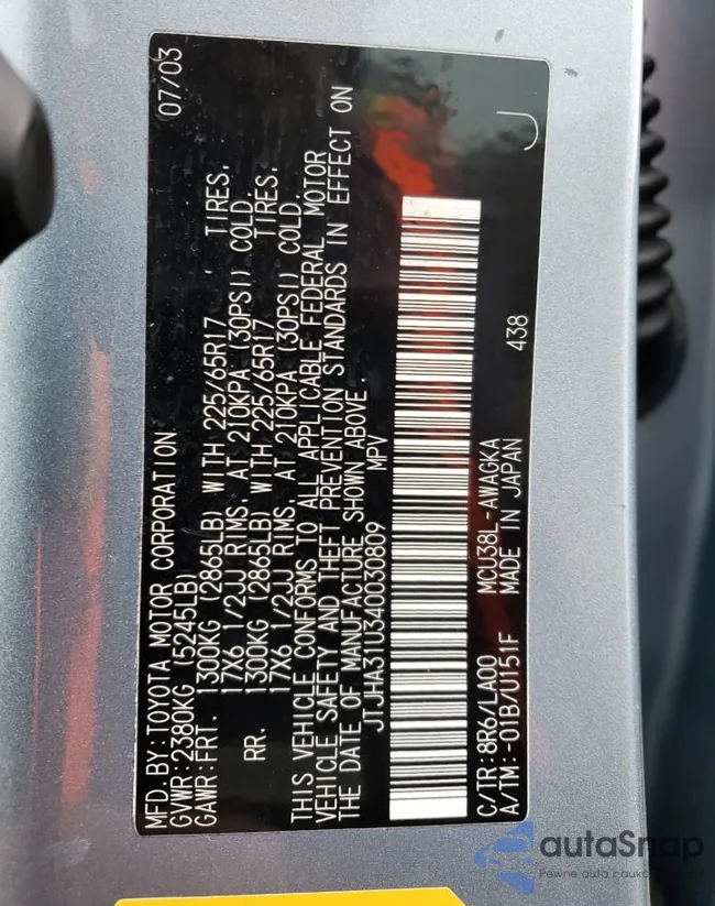 JTJHA31U340030809: 40917074