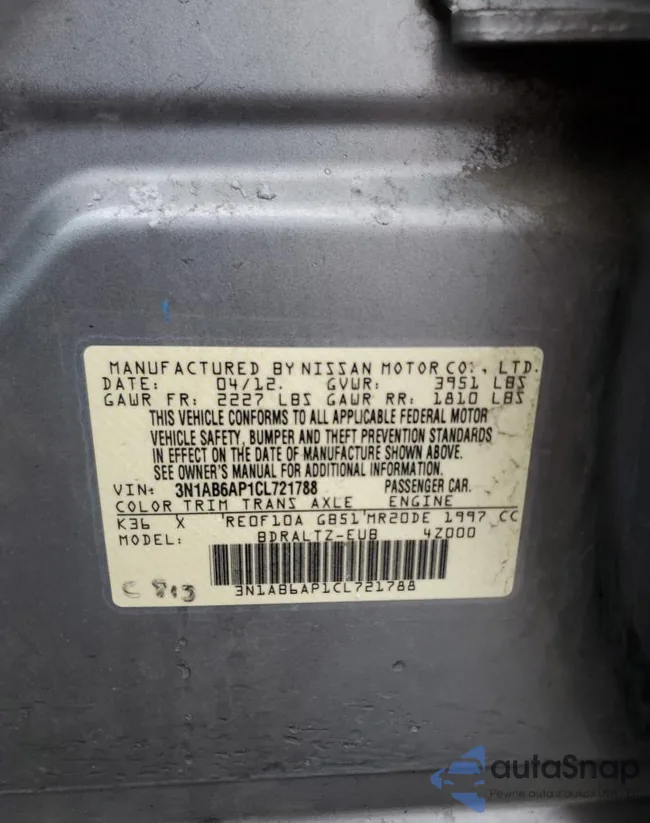 3N1AB6AP1CL721788: 44214234