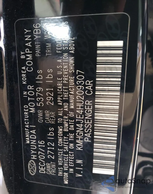 KMHGN4JE4HU209307: 42038064