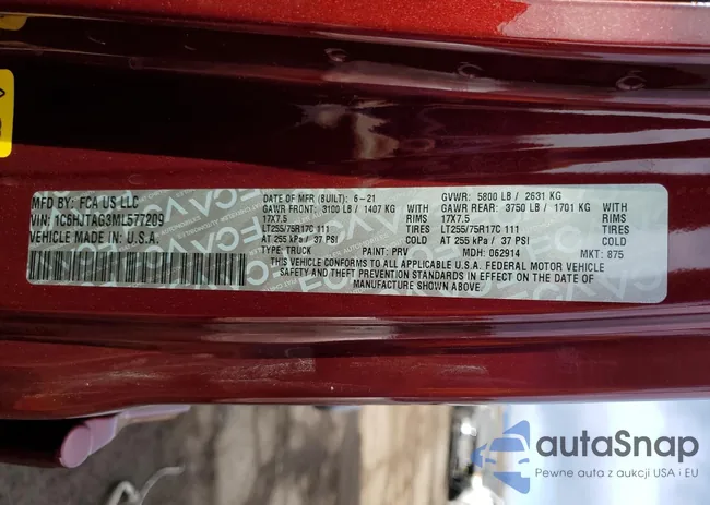 1C6HJTAG3ML577209: 41353614