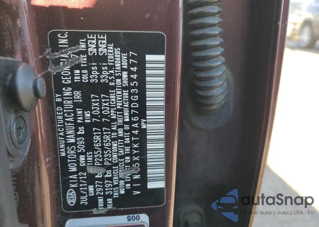 5XYKT4A67DG354477: 43458344