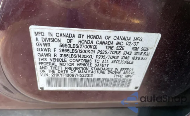 2HKYF18697H532313: 41409864