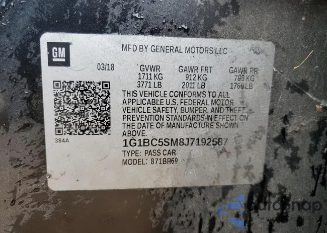 1G1BC5SM8J7192587: 42878284