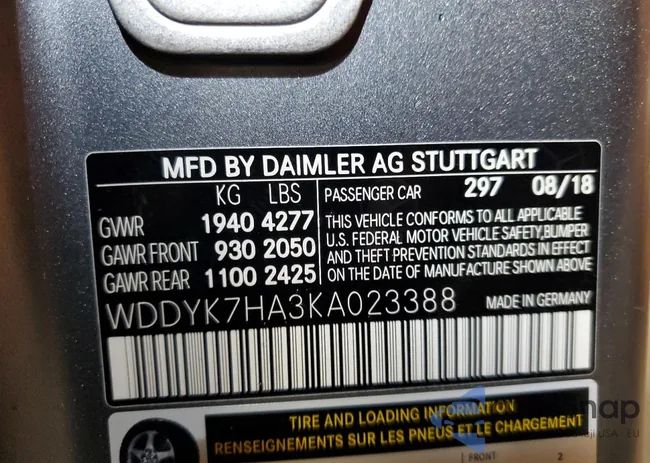 WDDYK7HA3KA023388: 43564664