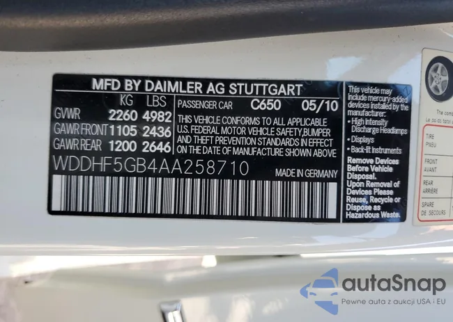 WDDHF5GB4AA258710: 43125404