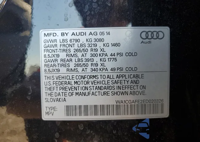 WA1CGAFE2ED020326: 42712404