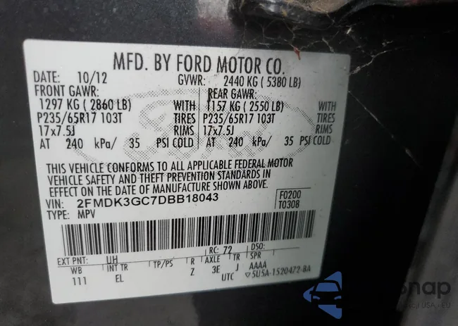 2FMDK3GC7DBB18043: 42090194