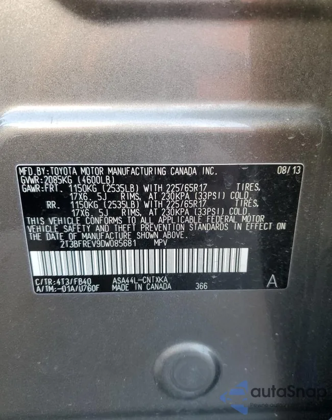 2T3BFREV9DW085681: 43008784