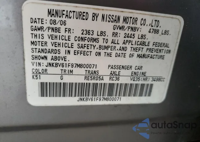 JNKBV61F97M800071: 46925624