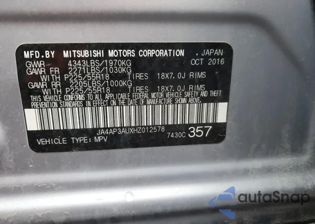 JA4AP3AUXHZ012578: 44821574