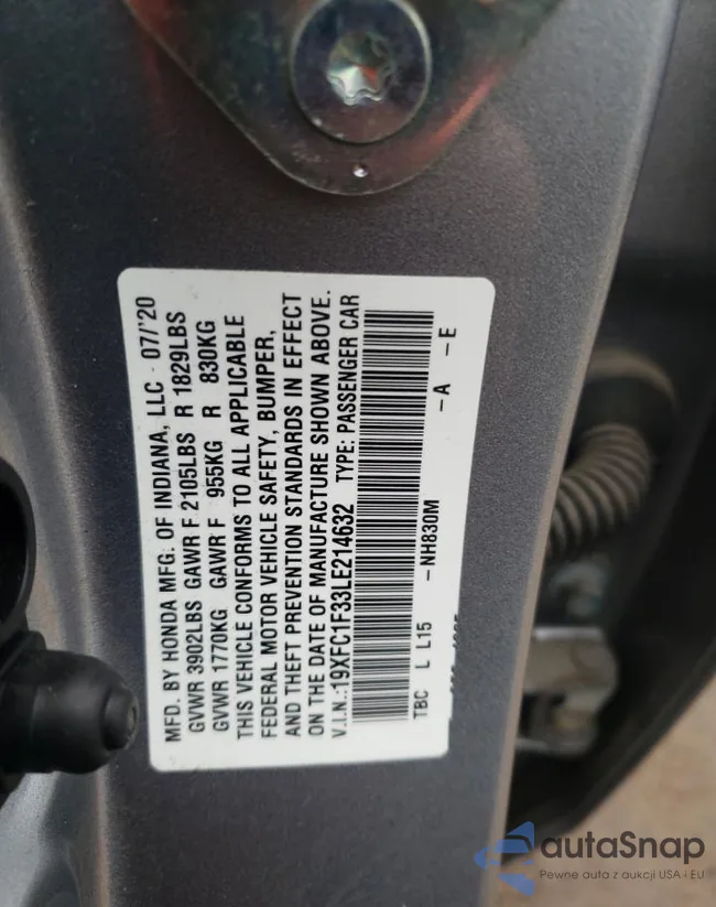 19XFC1F33LE214632: 46300024