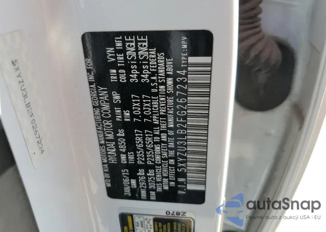 5XYZU3LB2FG267234: 45272714