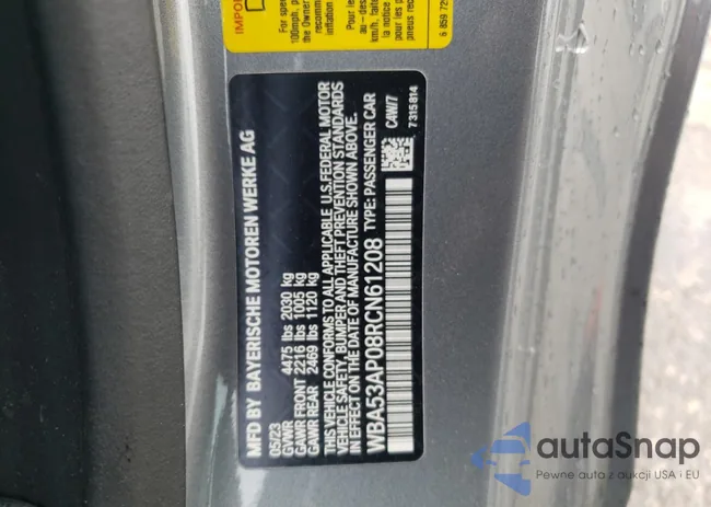 WBA53AP08RCN61208: 45143624