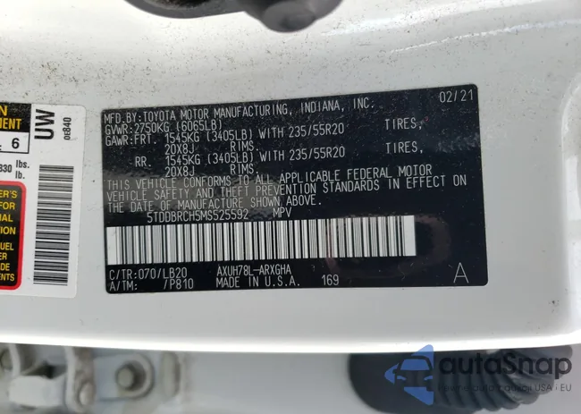 5TDDBRCH5MS525592: 45704684