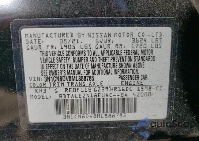 3N1CN8DV8ML888785: 47946704