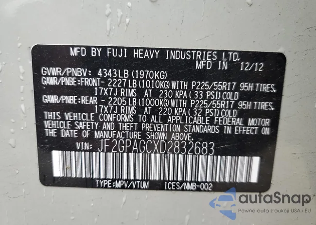 JF2GPAGCXD2832683: 48155164