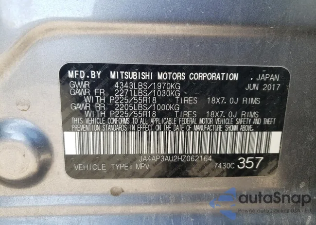 JA4AP3AU2HZ062164: 45886094