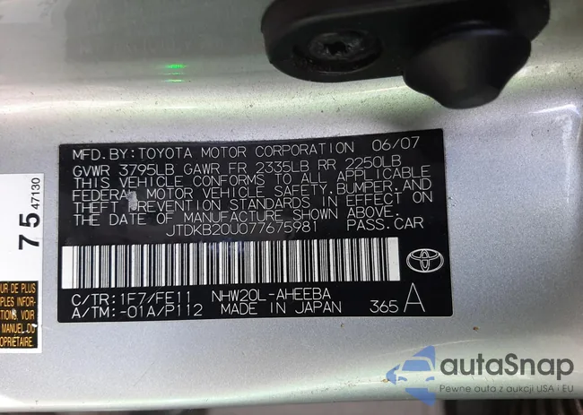 JTDKB20U077675981: 46378654