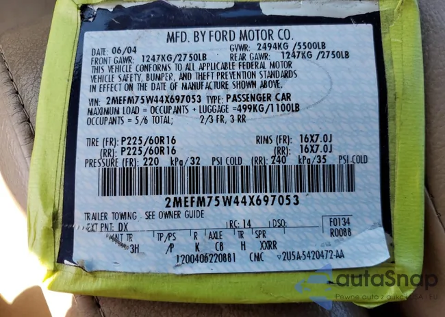 2MEFM75W44X697053: 46500434