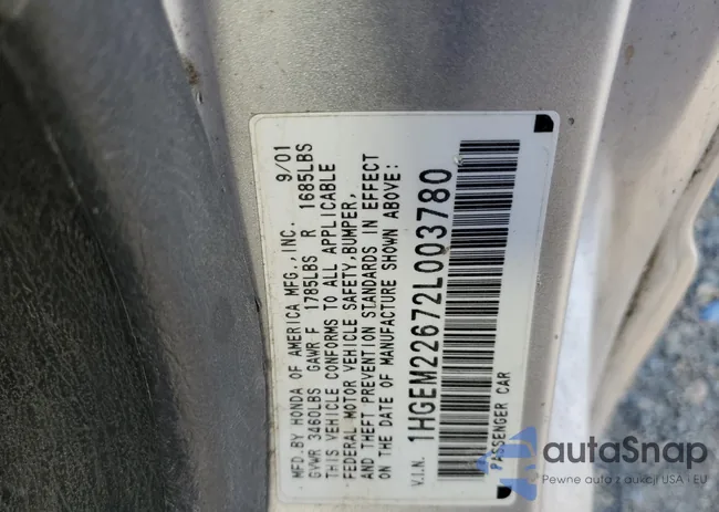 1HGEM22672L003780: 47826034