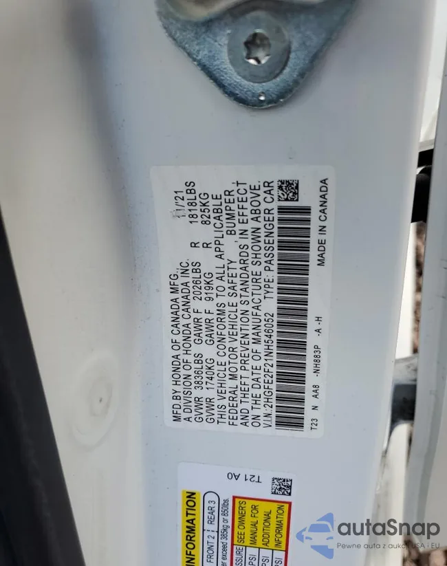 2HGFE2F21NH546052: 48383894