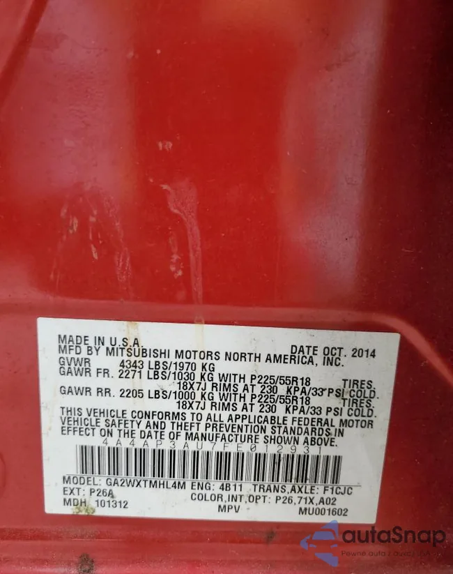 4A4AP3AU7FE012931: 45233774