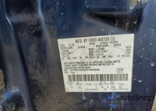 1FTRX12W07FA83544: 46204934