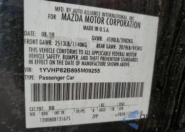 1YVHP82B895M09255: 46160984