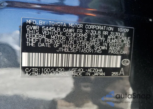 JTHBL5EF1A5091745: 46062764