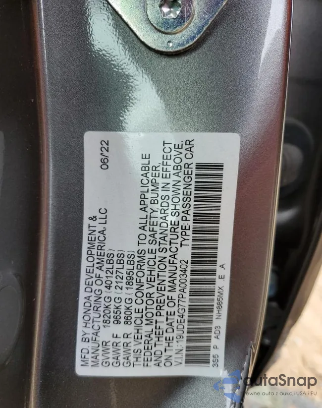 19UDE4G77PA003402: 46200324