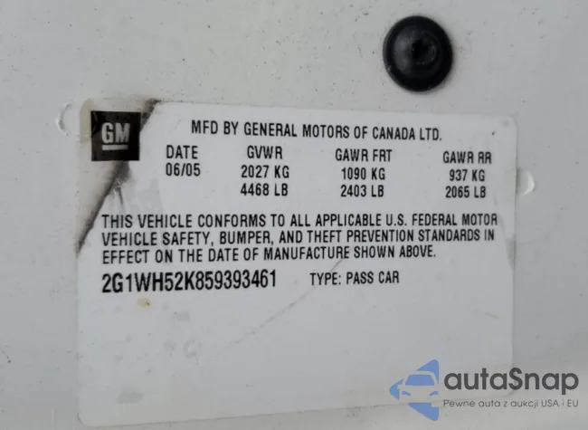 2G1WH52K859393461: 45090214