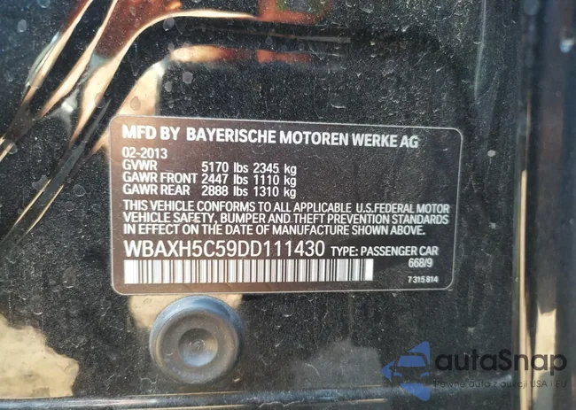 WBAXH5C59DD111430: 50031803