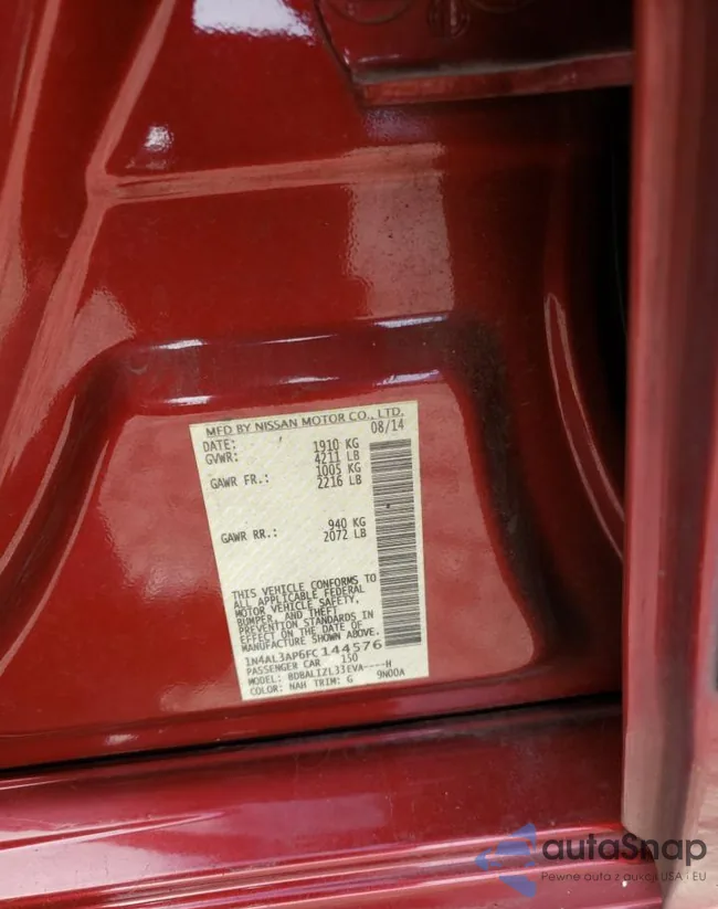 1N4AL3AP6FC144576: 50101183