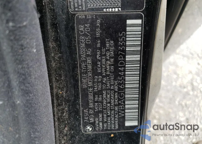 WBAGL63544DP73355: 50005234