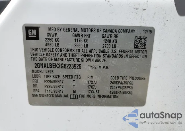 2GNALBEK2G6223926: 49531954