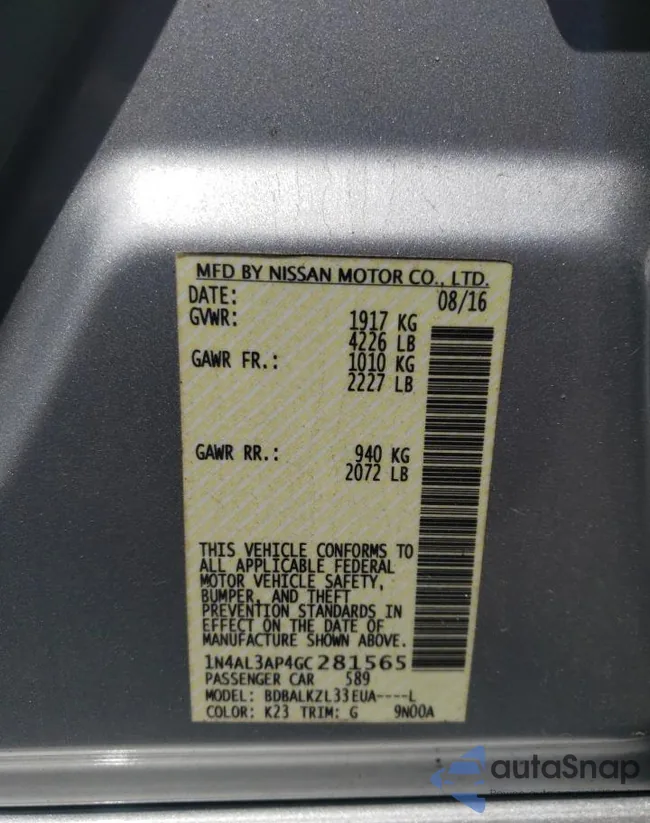 1N4AL3AP4GC281565: 52142824