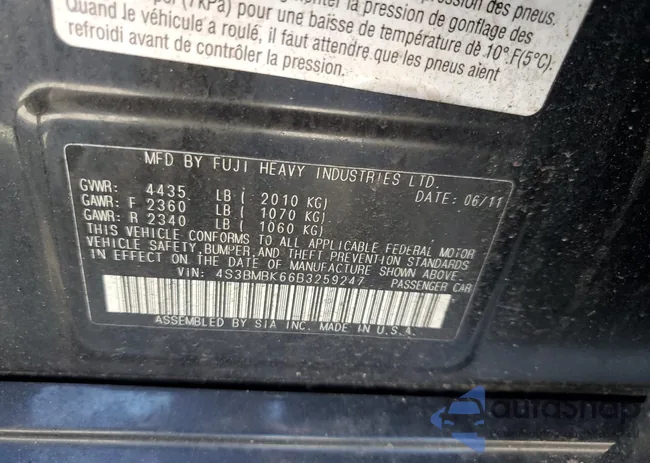 4S3BMBK66B3259247: 52529034