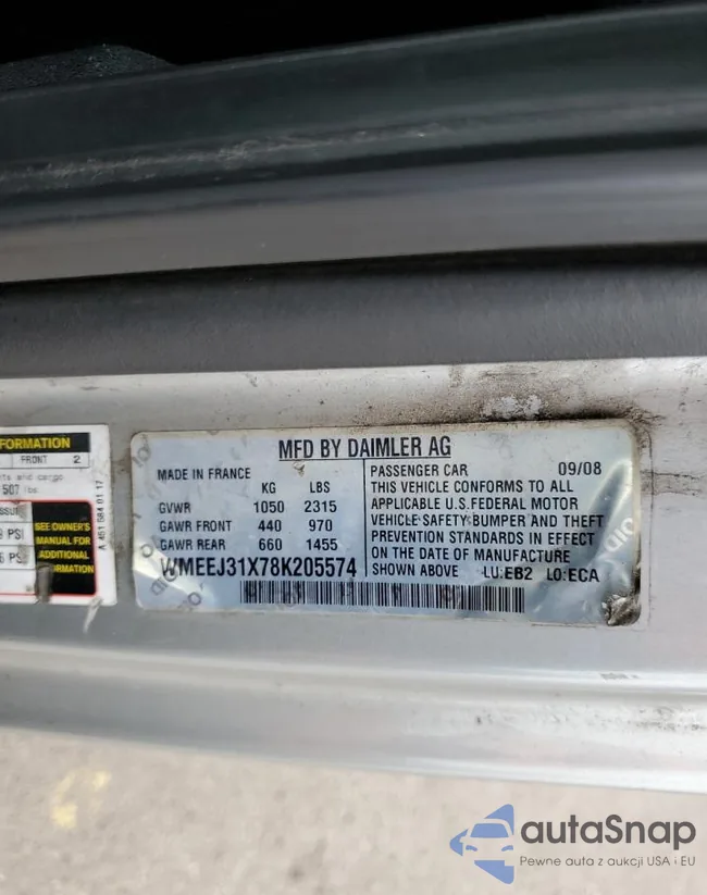 WMEEJ31X78K205574: 48653414