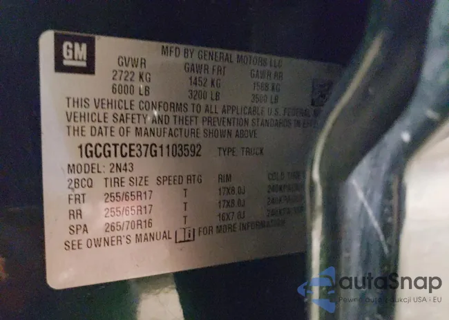 1GCGTCE37G1103592: 49956234