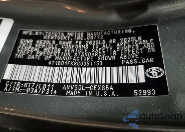 4T1BD1FK8CU051153: 51626144