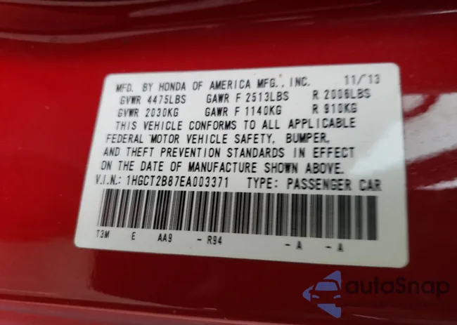 1HGCT2B87EA003371: 48472074