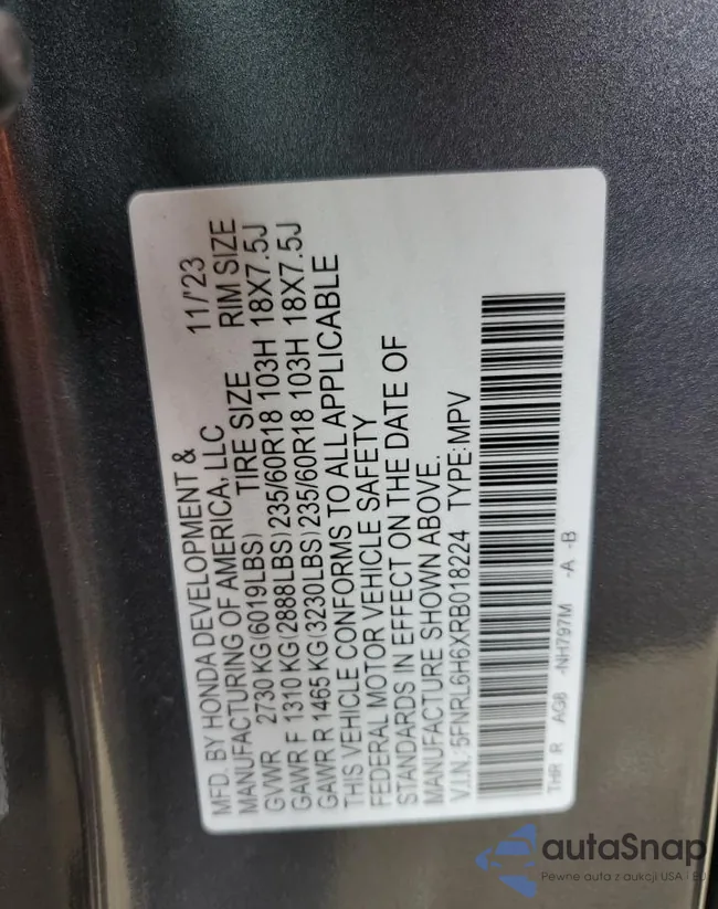 5FNRL6H6XRB018224: 51291394