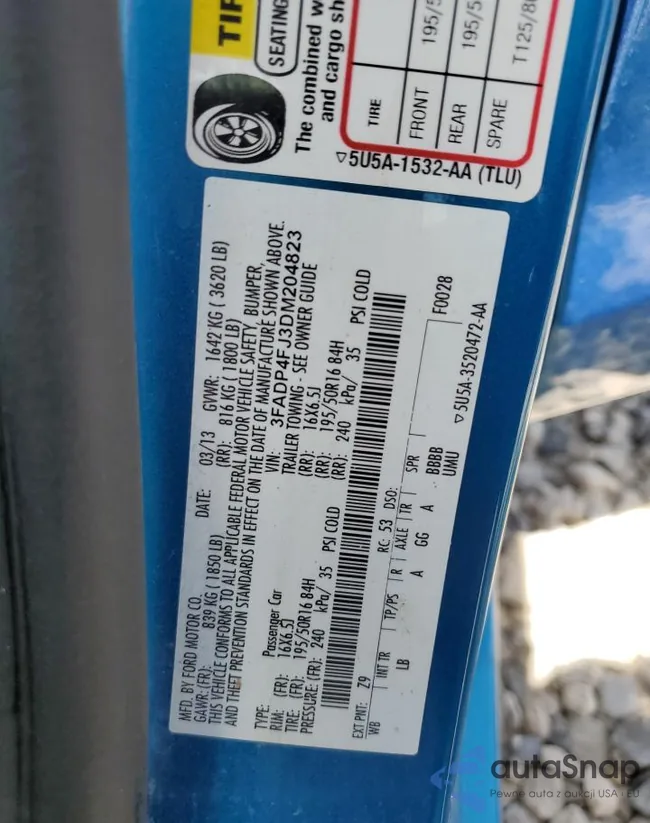 3FADP4FJ3DM204823: 50903433