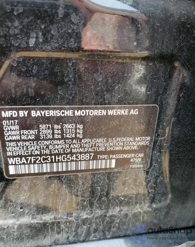 WBA7F2C31HG543887: 52764683