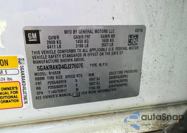 5GAKRAKD4GJ276076: 55043644